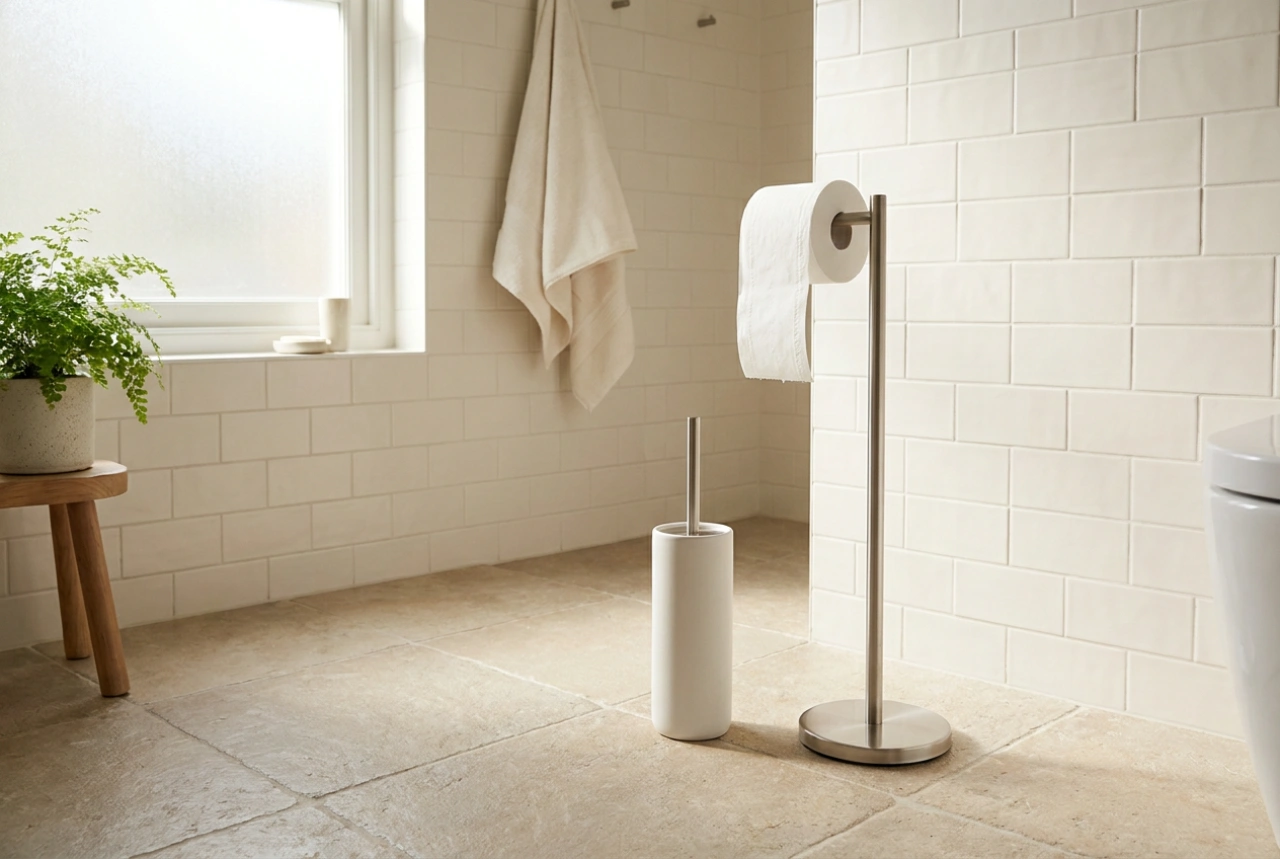 Como escolher o lugar ideal para o suporte de papel higiênico e escova sanitária
