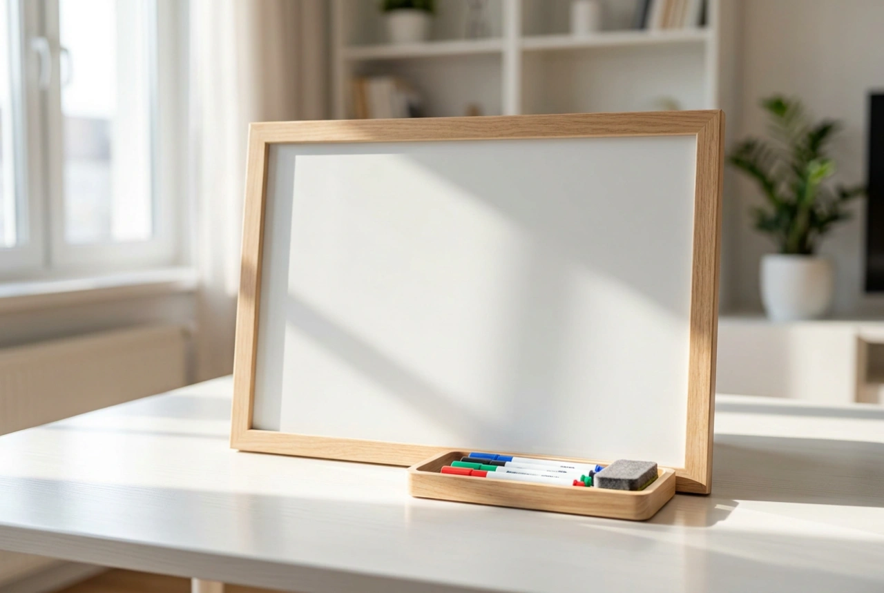 Como usar um quadro branco com suporte para planejamento