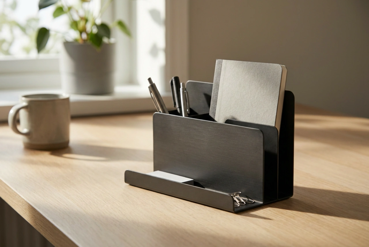 Como usar um organizador de metal na mesa sem acumular bagunça