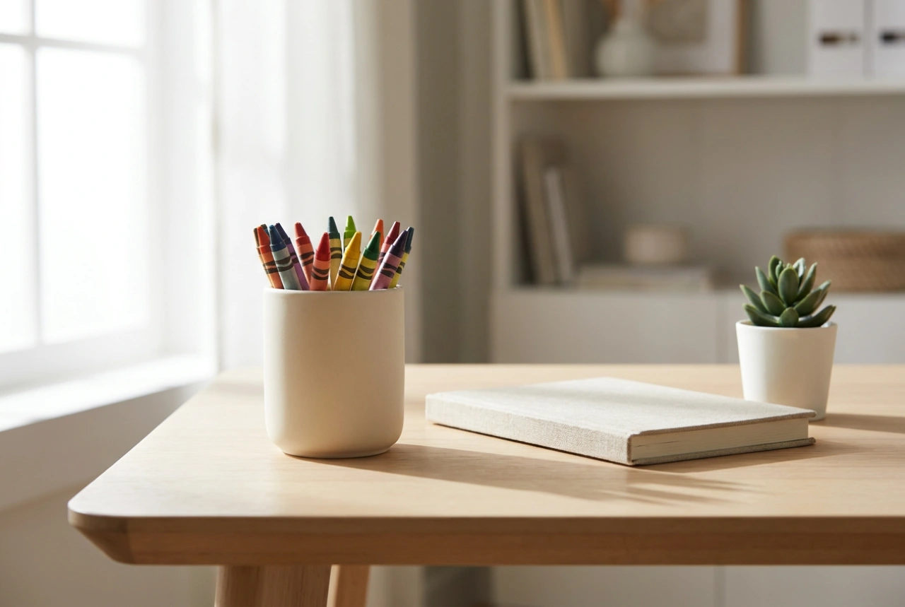 Como escolher o porta-lápis ideal para manter a escrivaninha infantil limpa e organizada