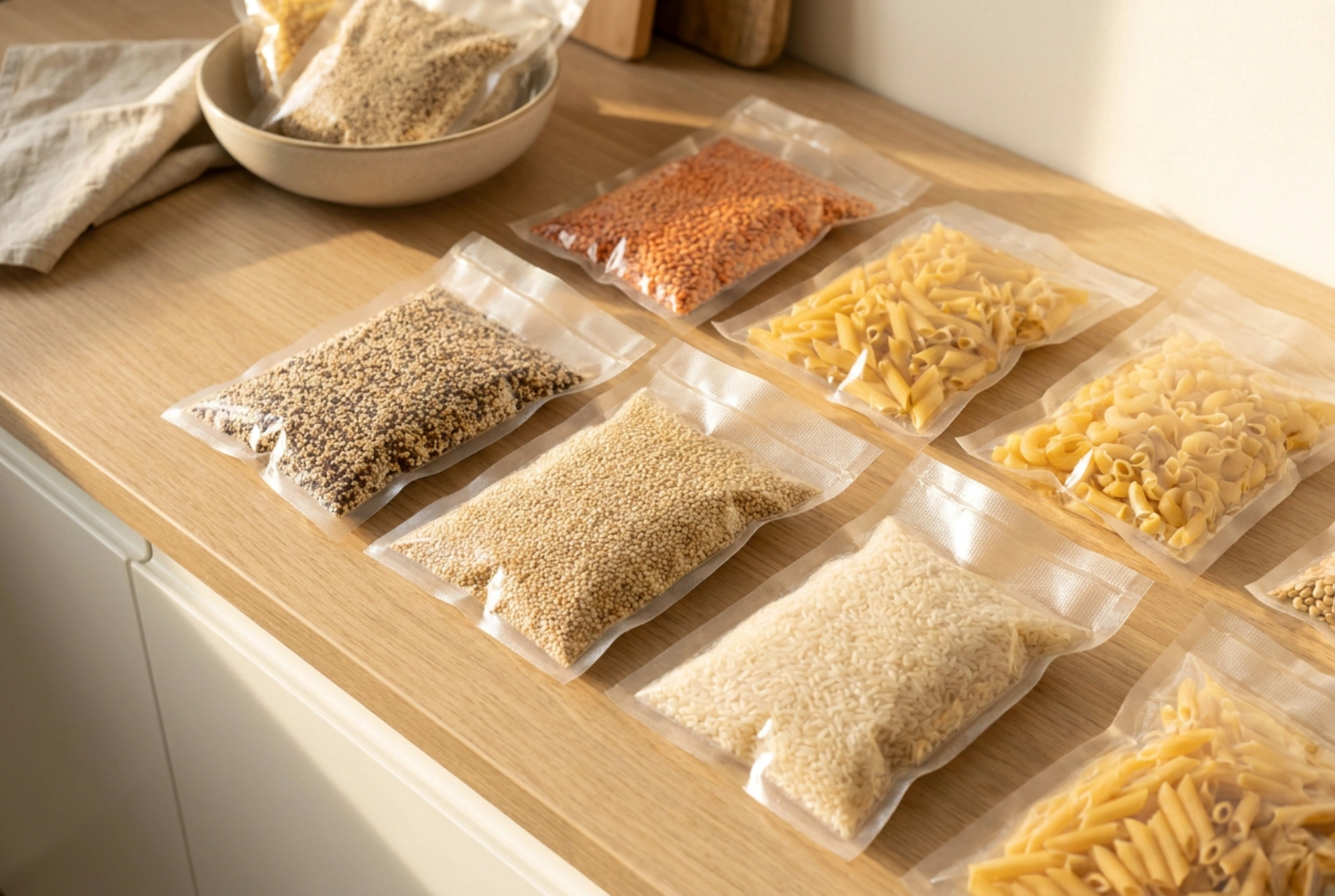 Técnica comprovada para selar sacos plásticos para armazenamento de mantimentos