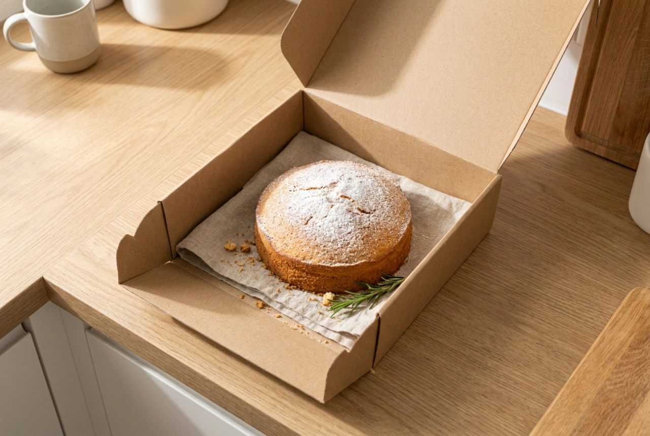 Caixa para bolo com visor e o armazenamento seguro de confeitaria