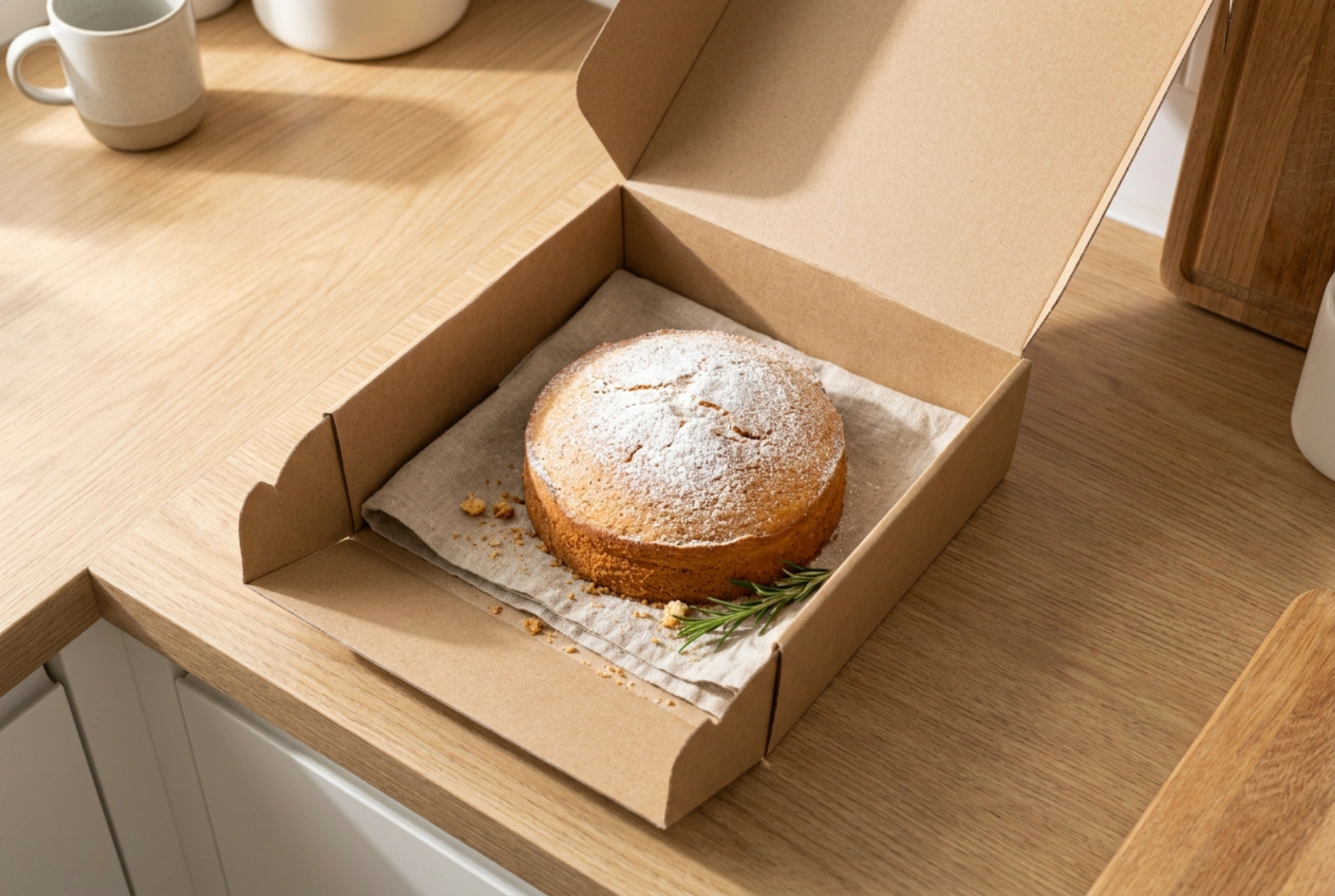 Caixa para bolo com visor e o armazenamento seguro de confeitaria