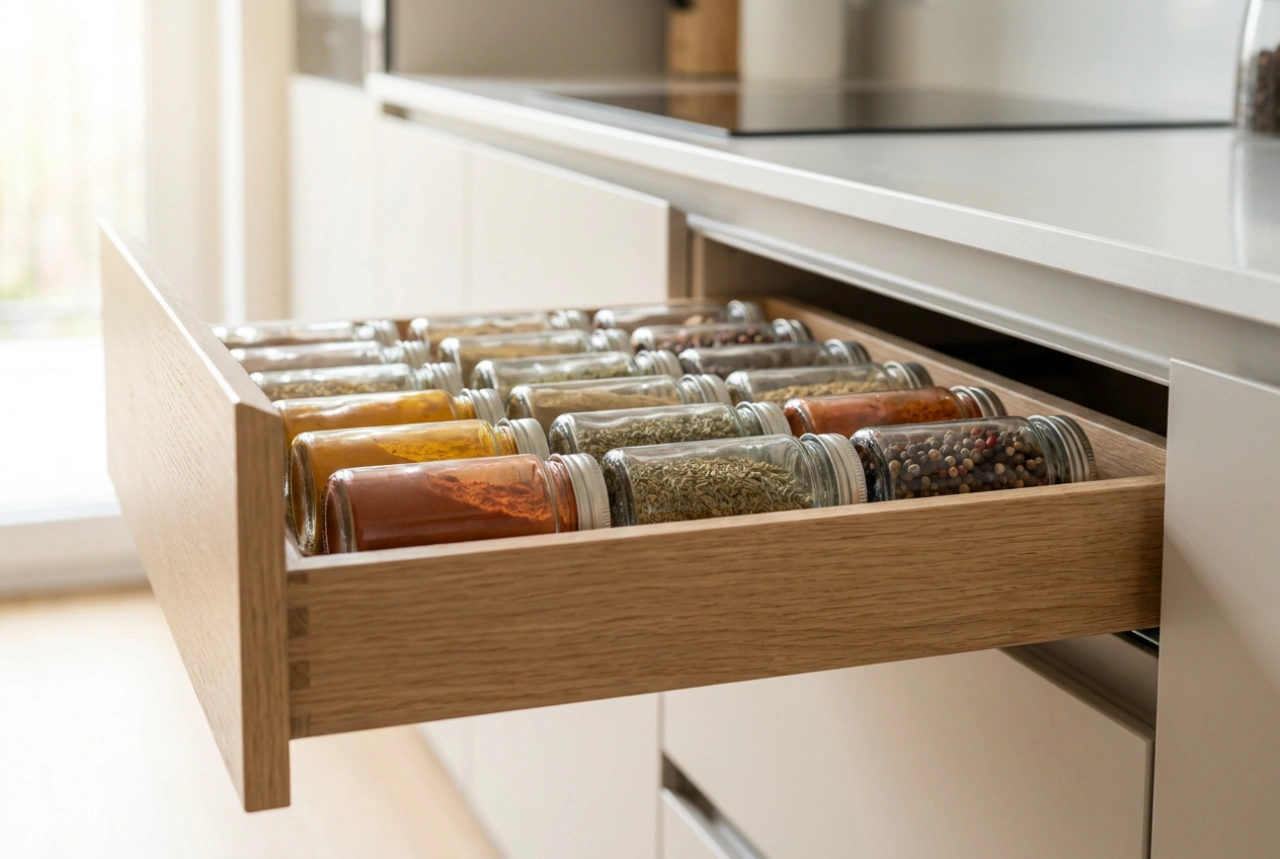 Como um organizador de gaveta acelera o preparo de alimentos com temperos