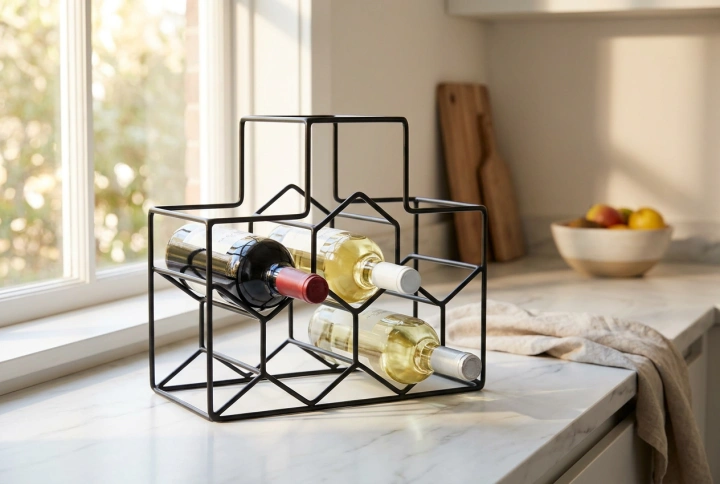 Suporte de metal para vinho no armazenamento seguro de garrafas