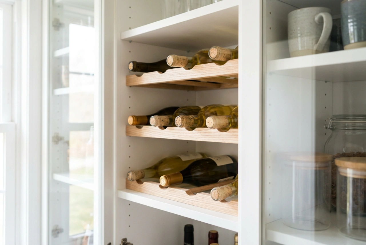 Suporte de vinho para armário como solução para organizar suas garrafas