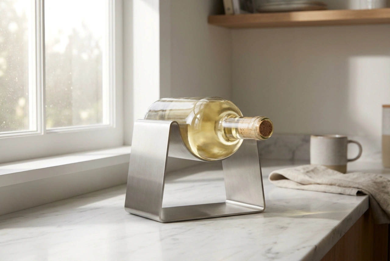 Suporte para garrafa de vinho e as leis físicas do armazenamento estável
