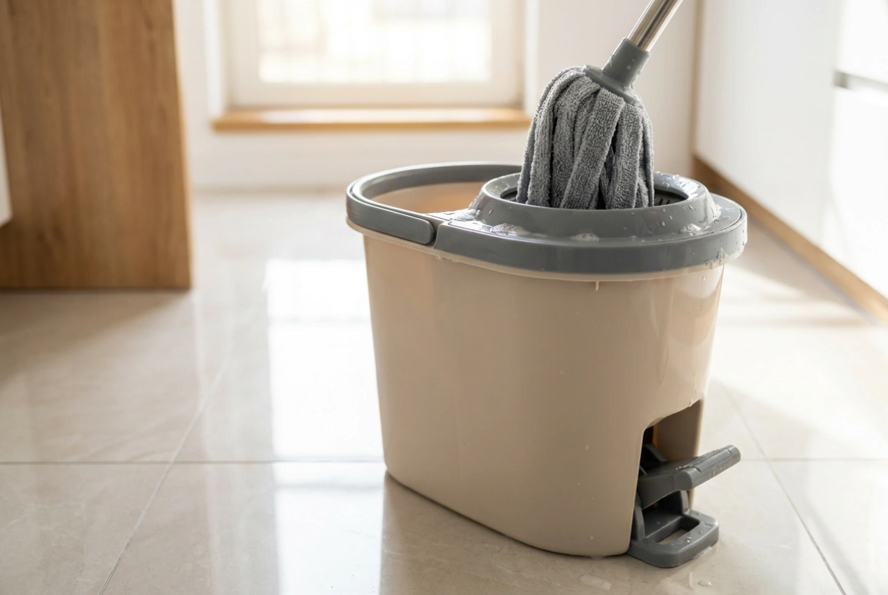 Por que o balde de esfregão com espremedor ajuda a evitar manchas no piso