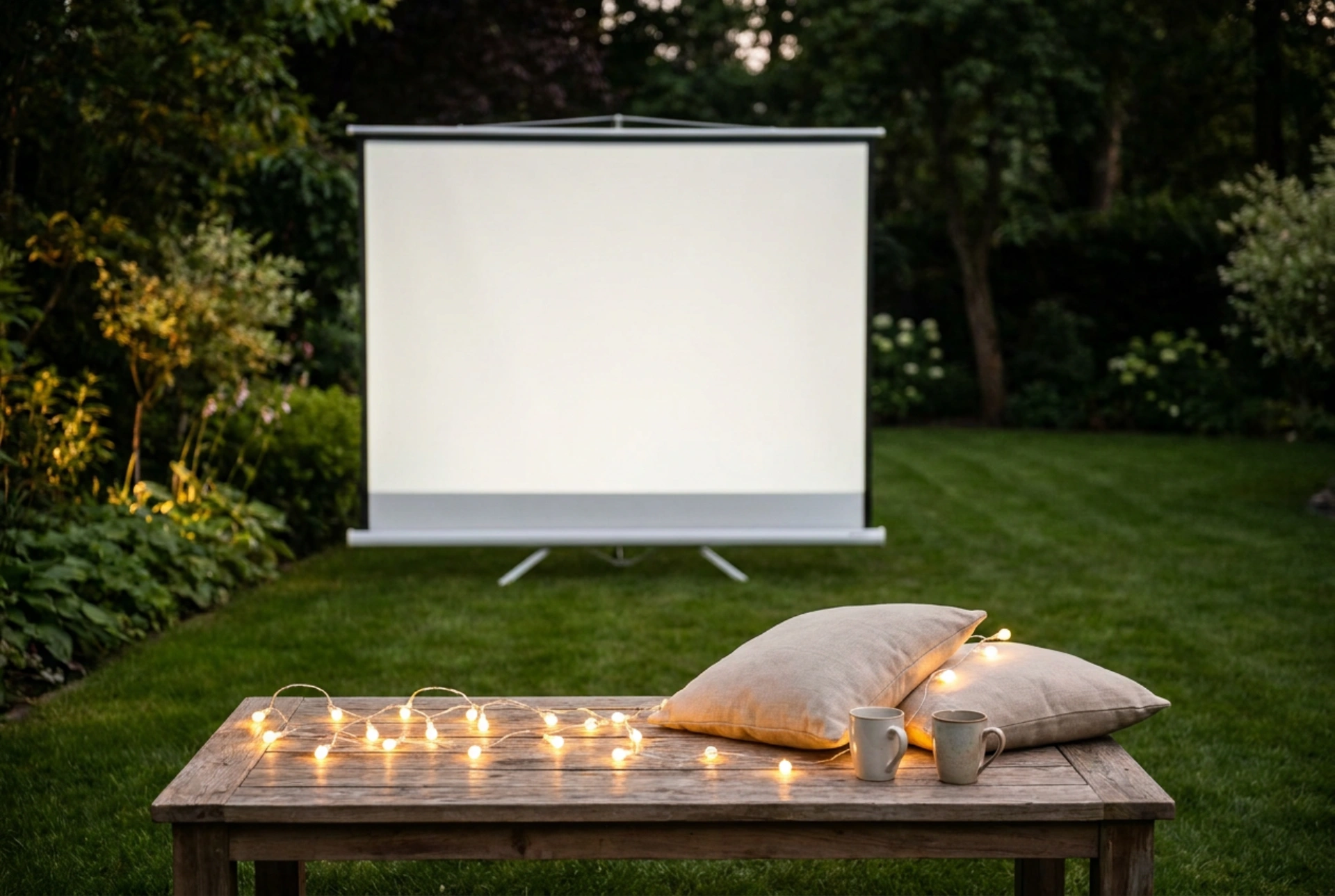 Como preparar o projetor para um cinema ao ar livre no jardim
