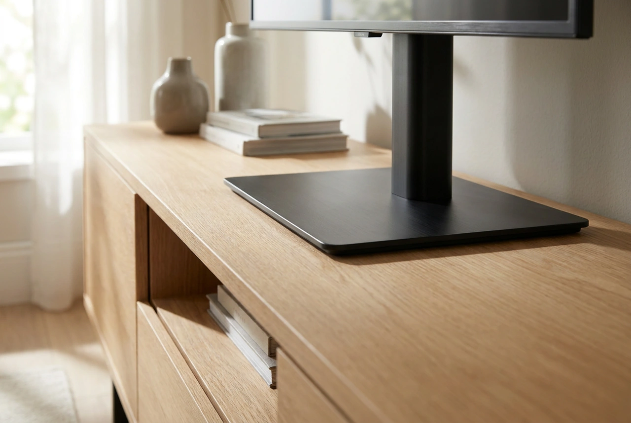 Como posicionar a TV de forma estável em um suporte universal