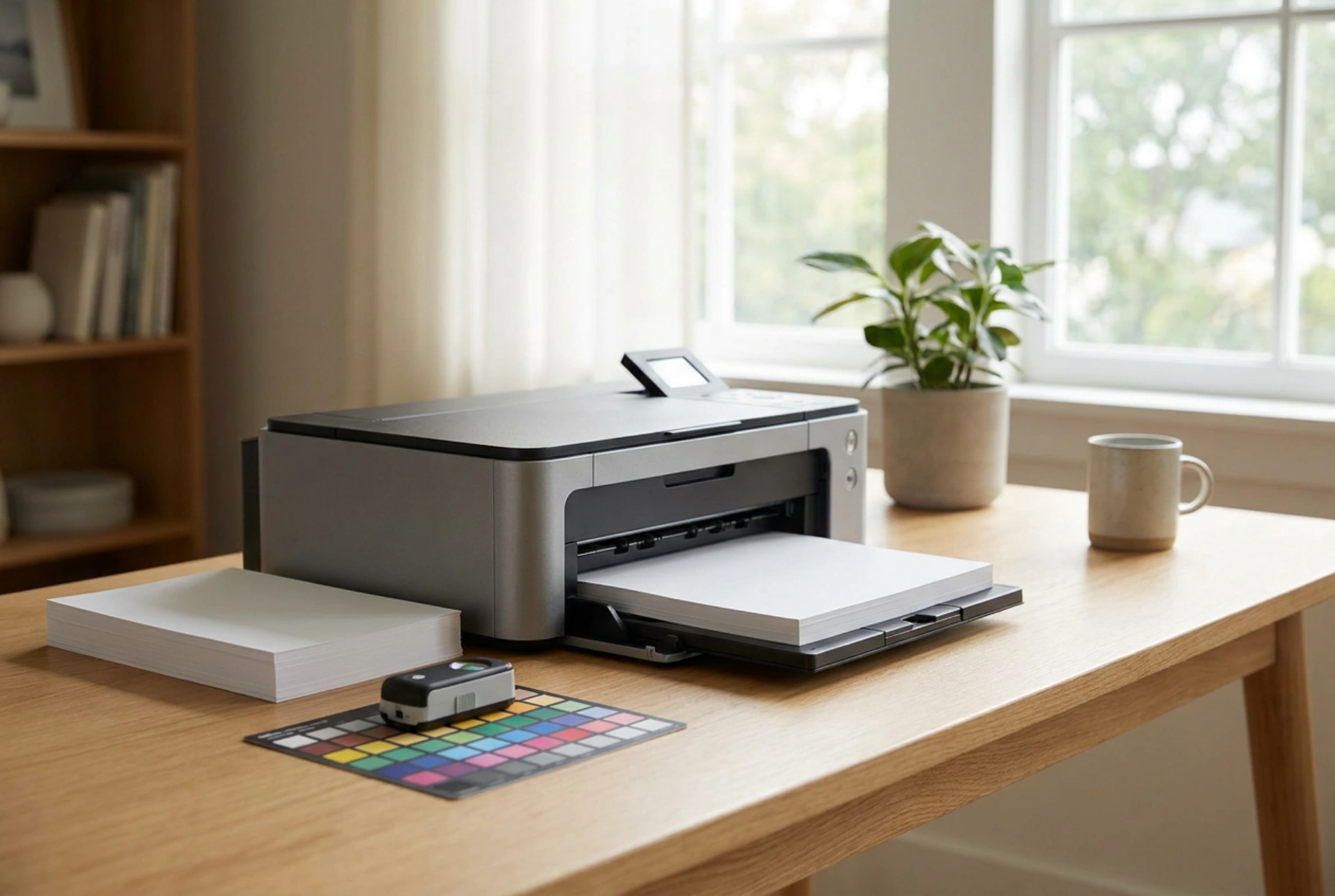 Printers luc'hskedennoù a-vicher er gêr ha reolennoù reizhañ al livioù