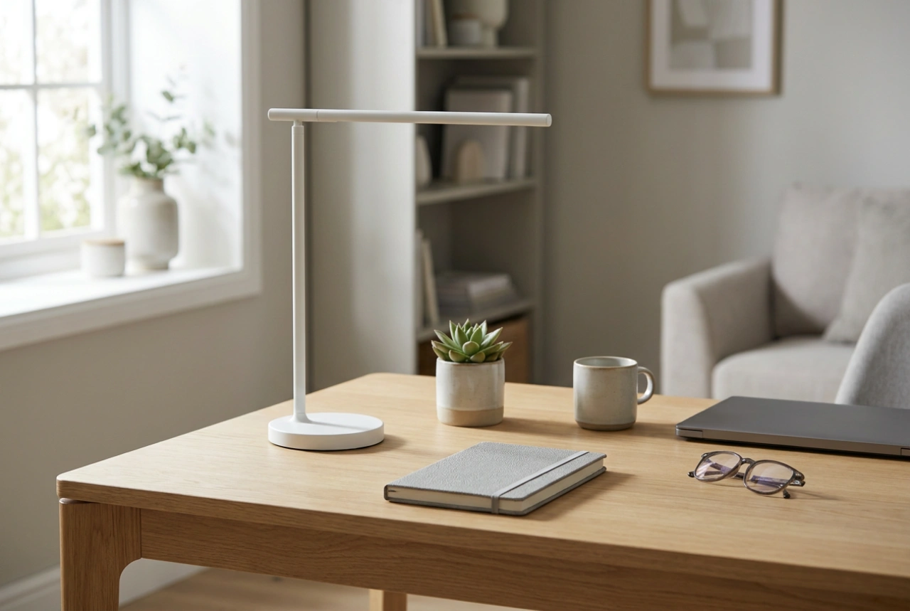 Quando a luminária de mesa a bateria facilita o trabalho sem cabos