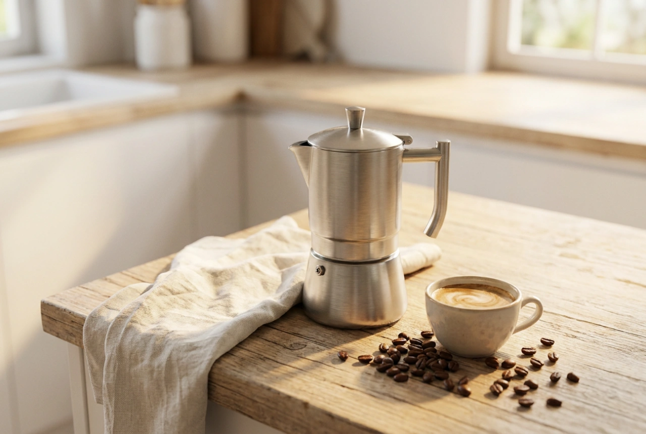 Penaos fardañ kafe gant ur gafeerez moka hep c'hwervoni na dilestrad