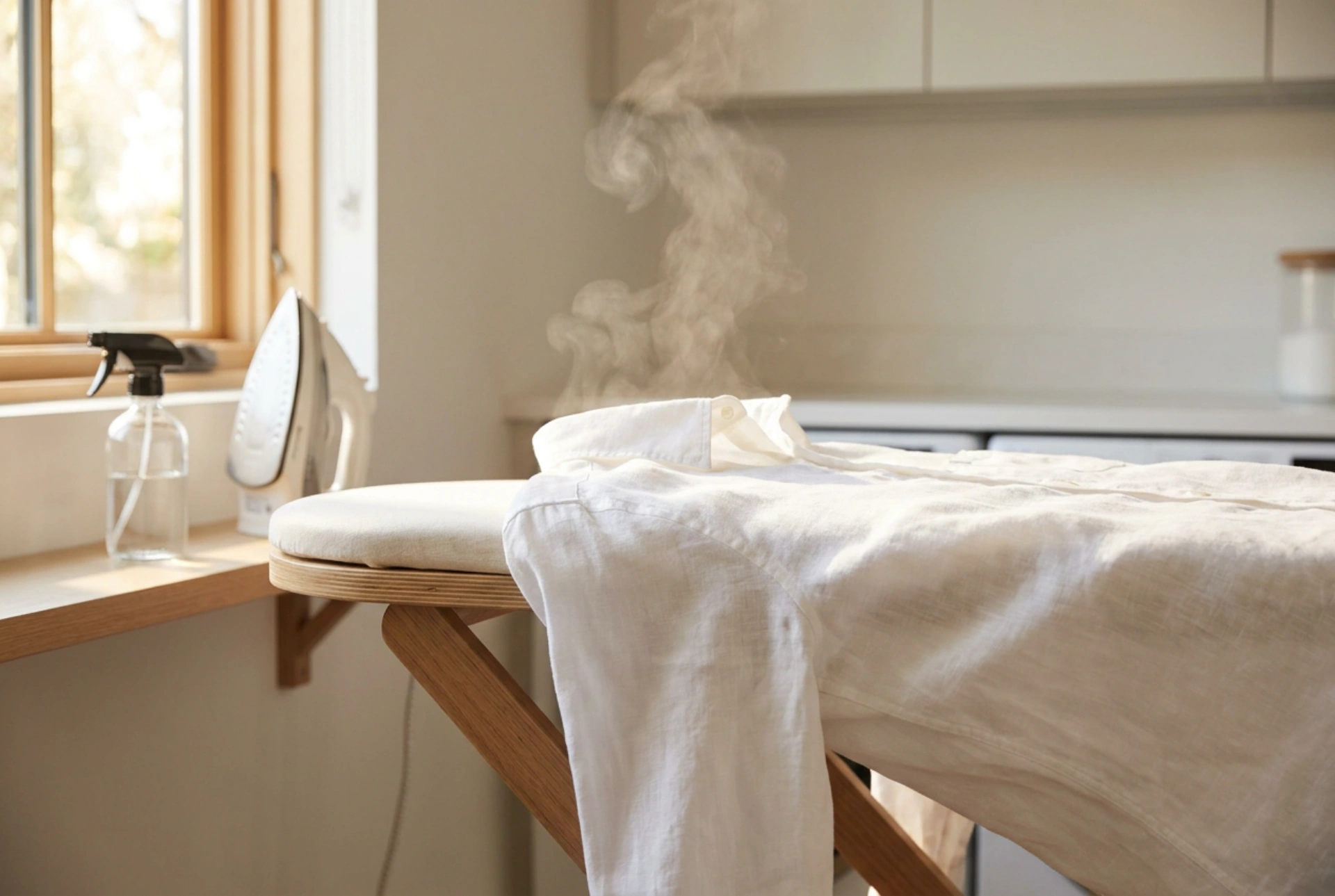 Estação de vapor para roupas e o alisamento de vincos difíceis