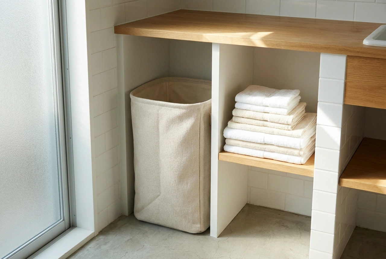 Como utilizar um cesto de roupa flexível em espaços pequenos