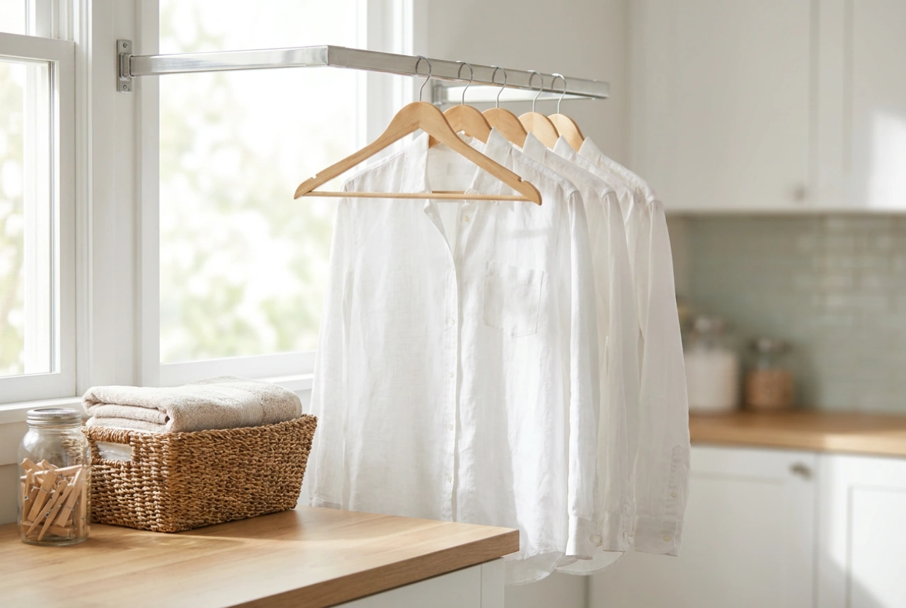 Como usar cabides no varal para evitar rugas e amassados nas roupas