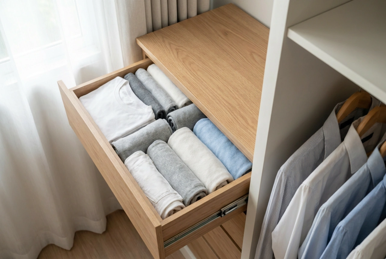 Como organizar as roupas do bebê entre o guarda-roupa e a cômoda