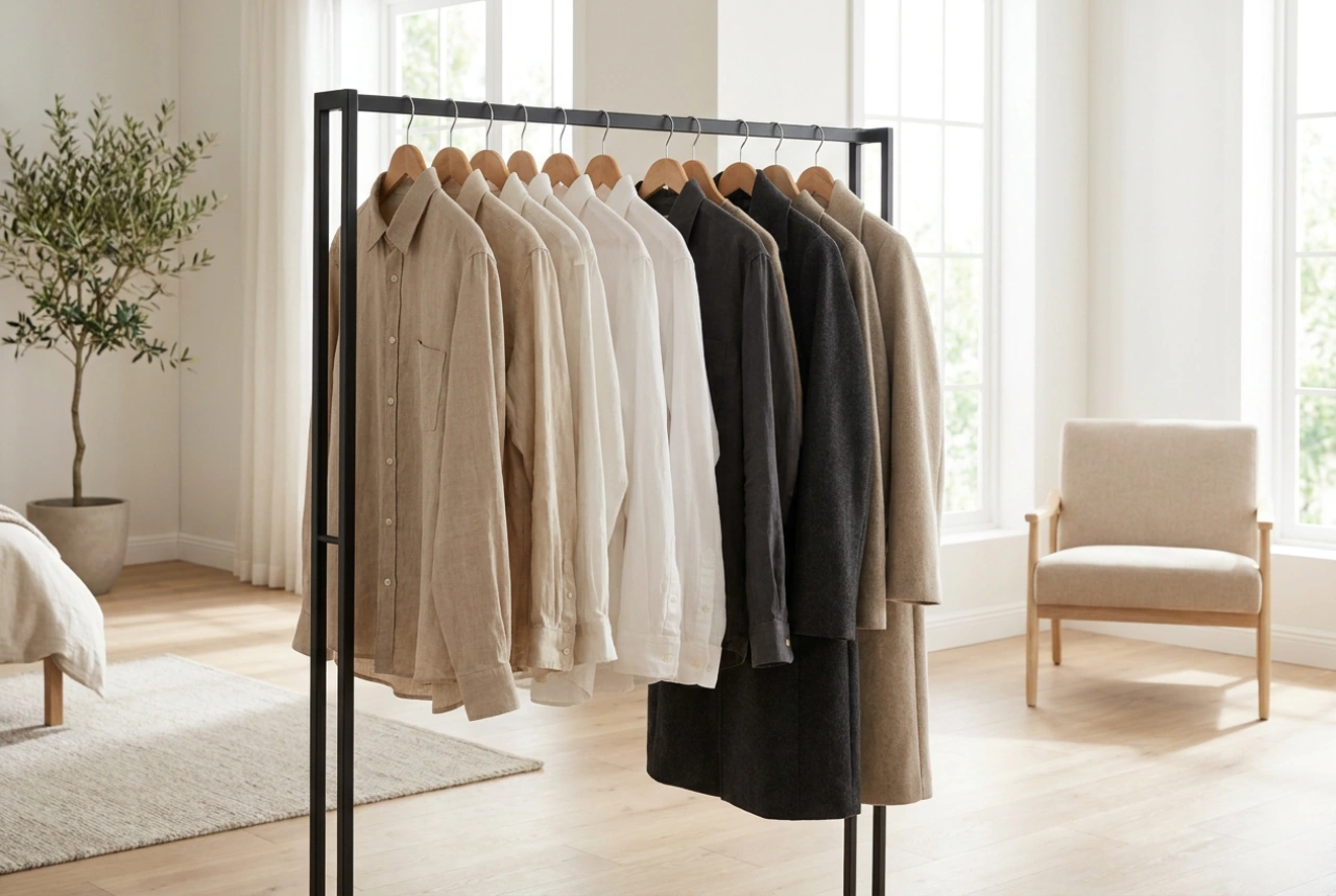 Como organizar os looks diários em uma arara de roupas
