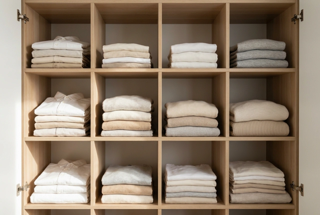 Como organizar as prateleiras de um guarda-roupa planejado para as suas roupas