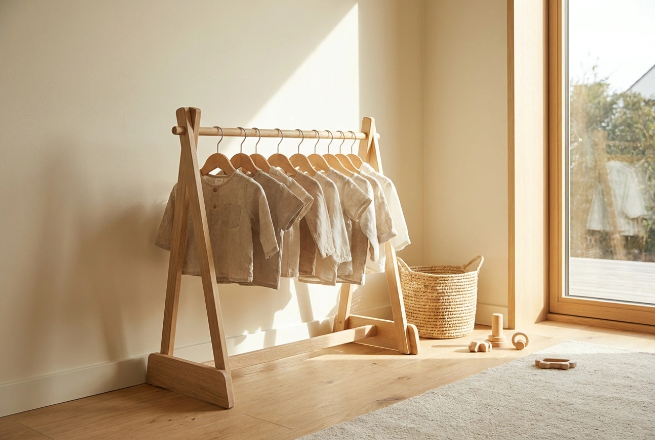Como organizar uma arara de roupas infantil ao alcance das mãos