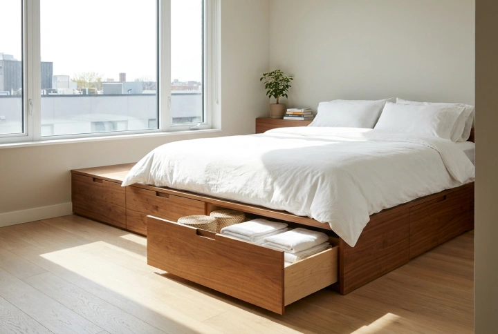 Cama com armário embutido: otimização de espaço e armazenamento em quartos pequenos