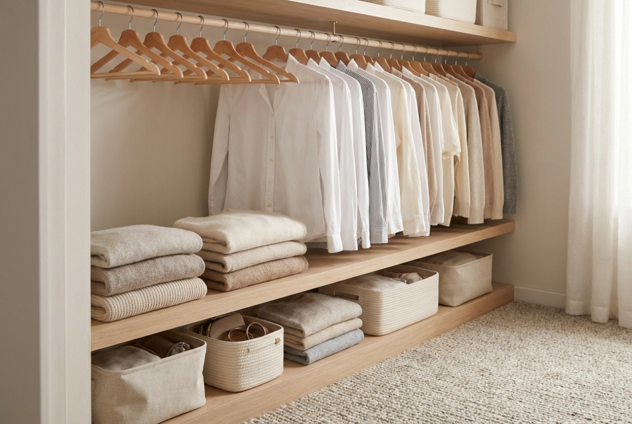 Closet aberto e as regras fundamentais para manter a organização