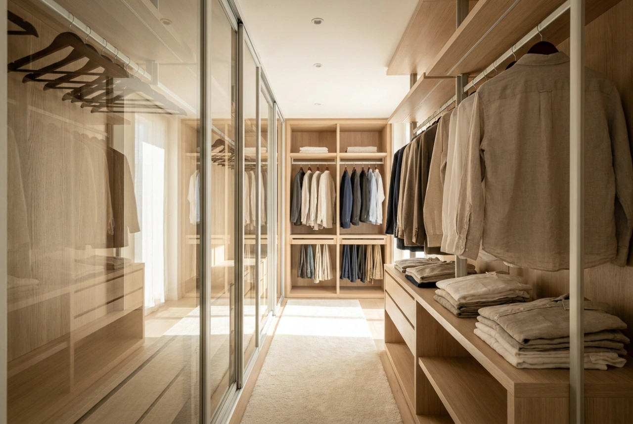 Guarda-roupa com portas de correr sem problemas de acesso