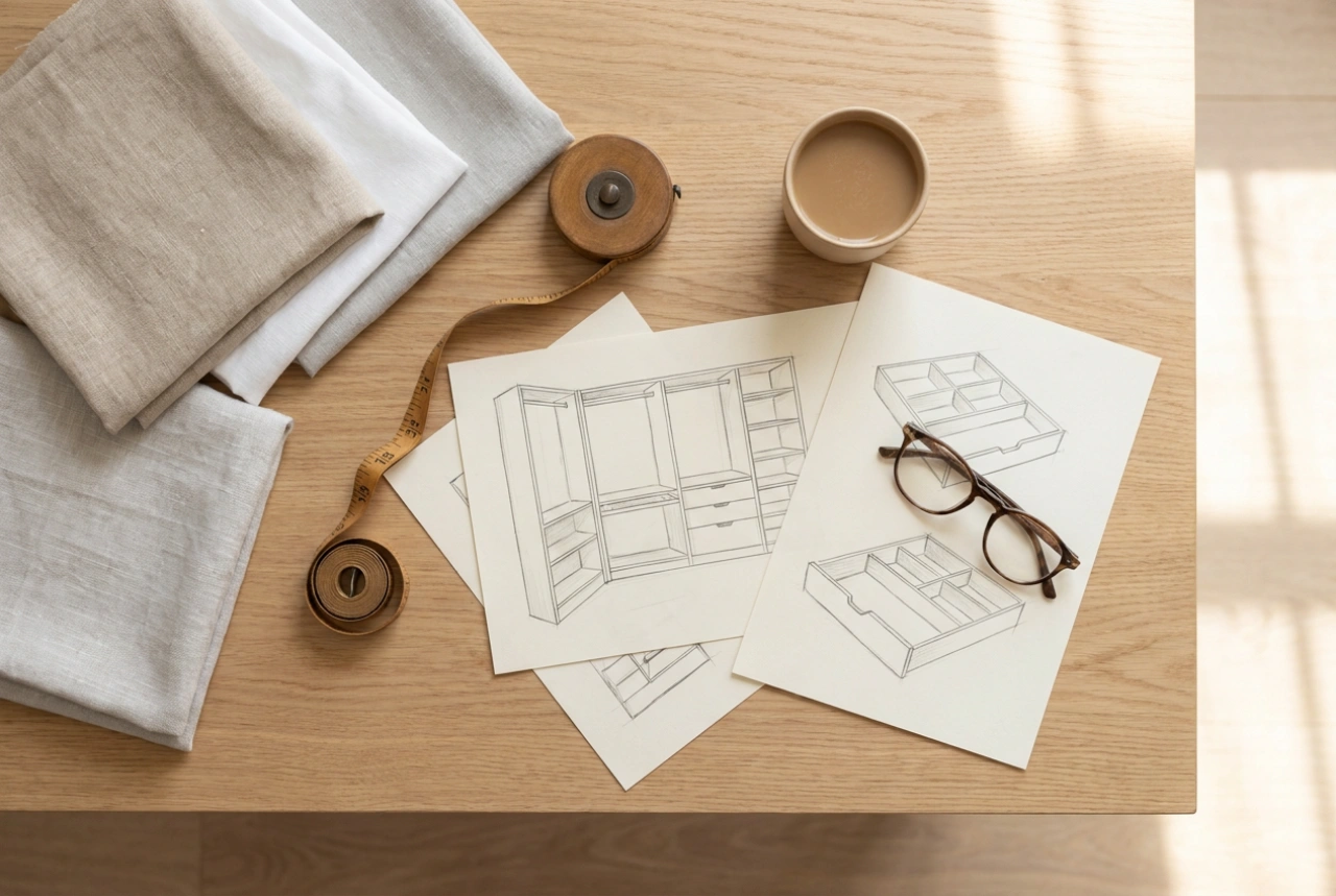 Como planejar o projeto de um closet pequeno a partir de um inventário de roupas