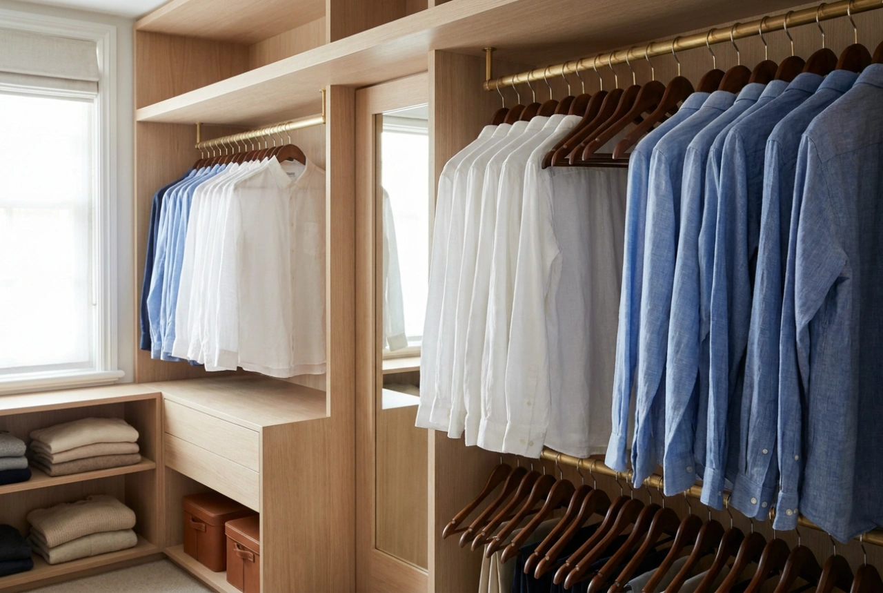 Como escolher o cabide ideal para o guarda-roupa para as roupas não escorregarem nem amassarem