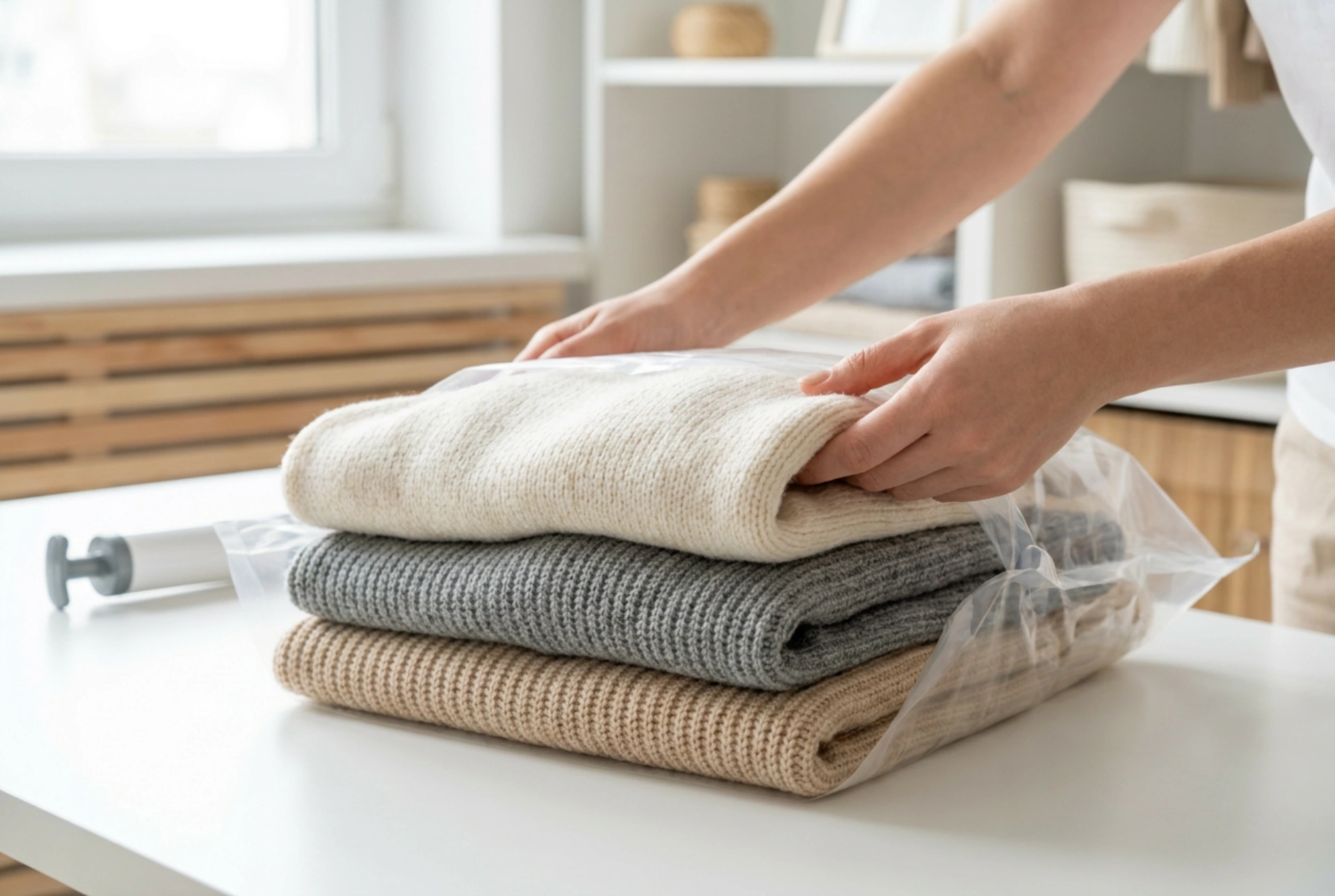 Como usar sacos de vácuo para roupas sem danificar os tecidos