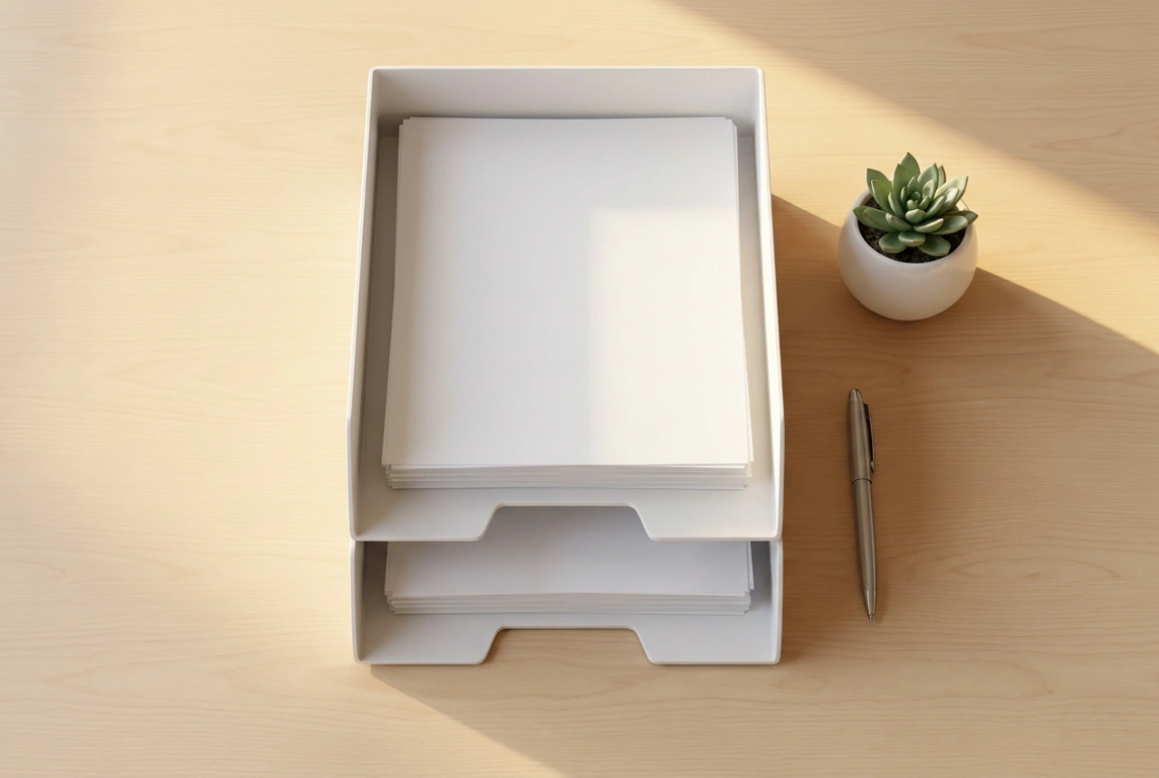 Como organizar papéis do dia a dia em um organizador de mesa
