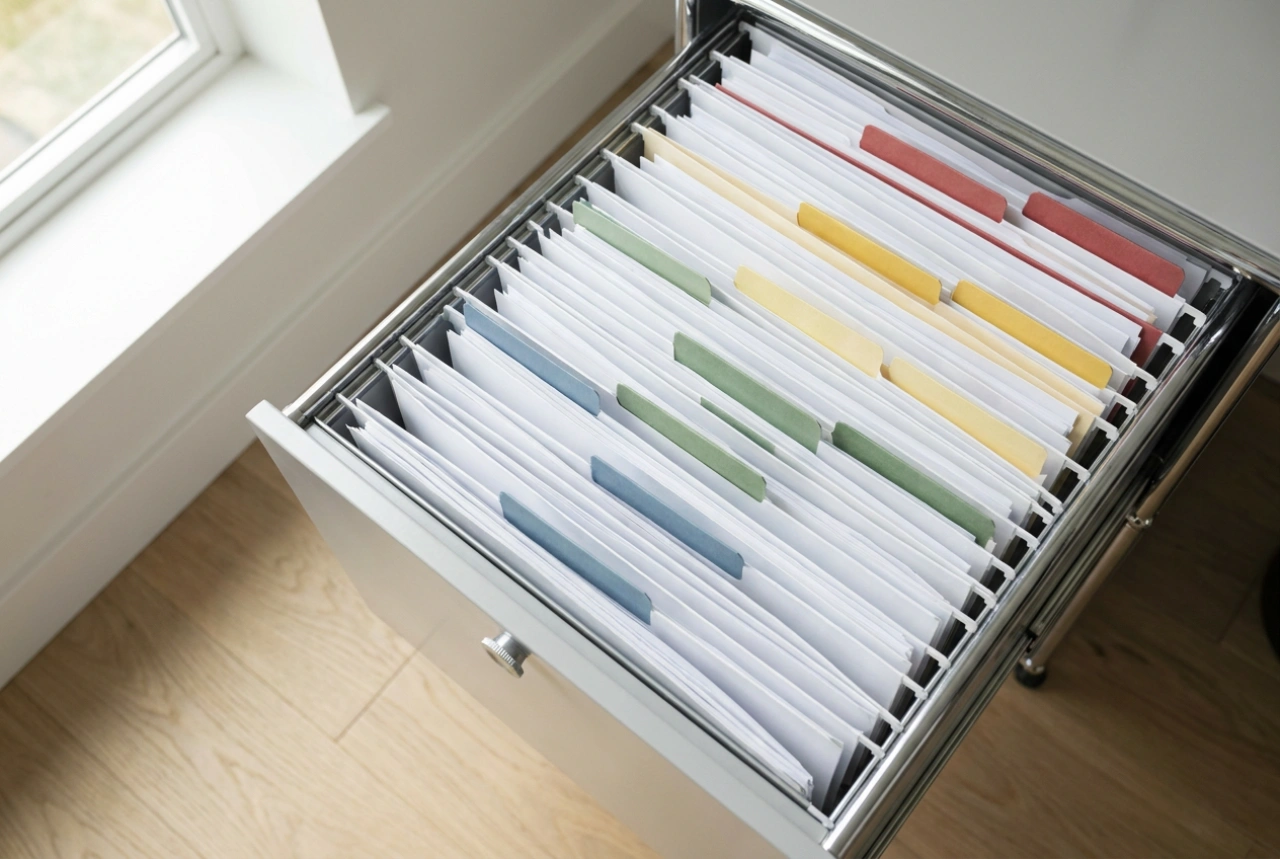 Como organizar documentos em um arquivo de aço