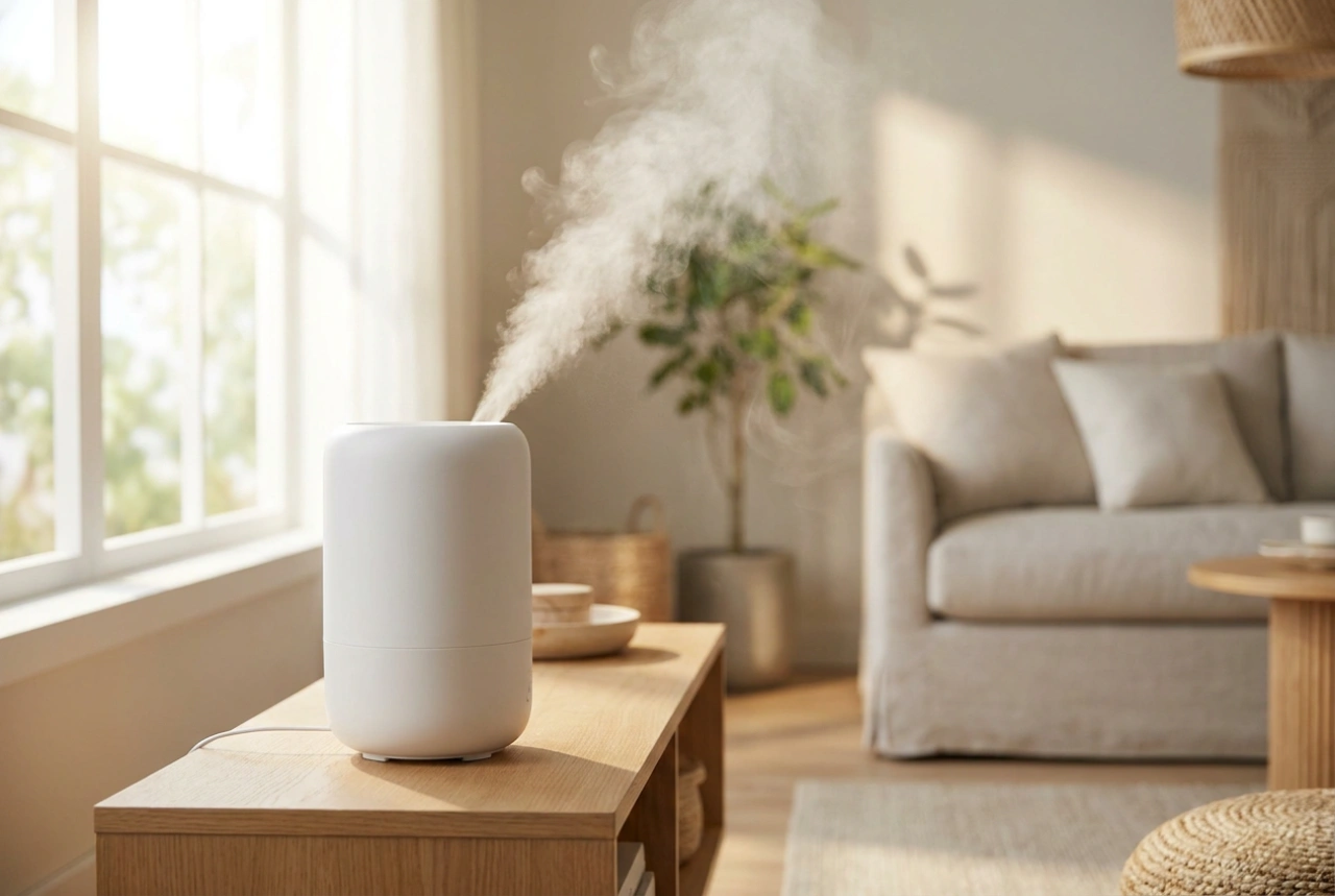 Humidificador evaporativo ou ultrassónico para o uso diário