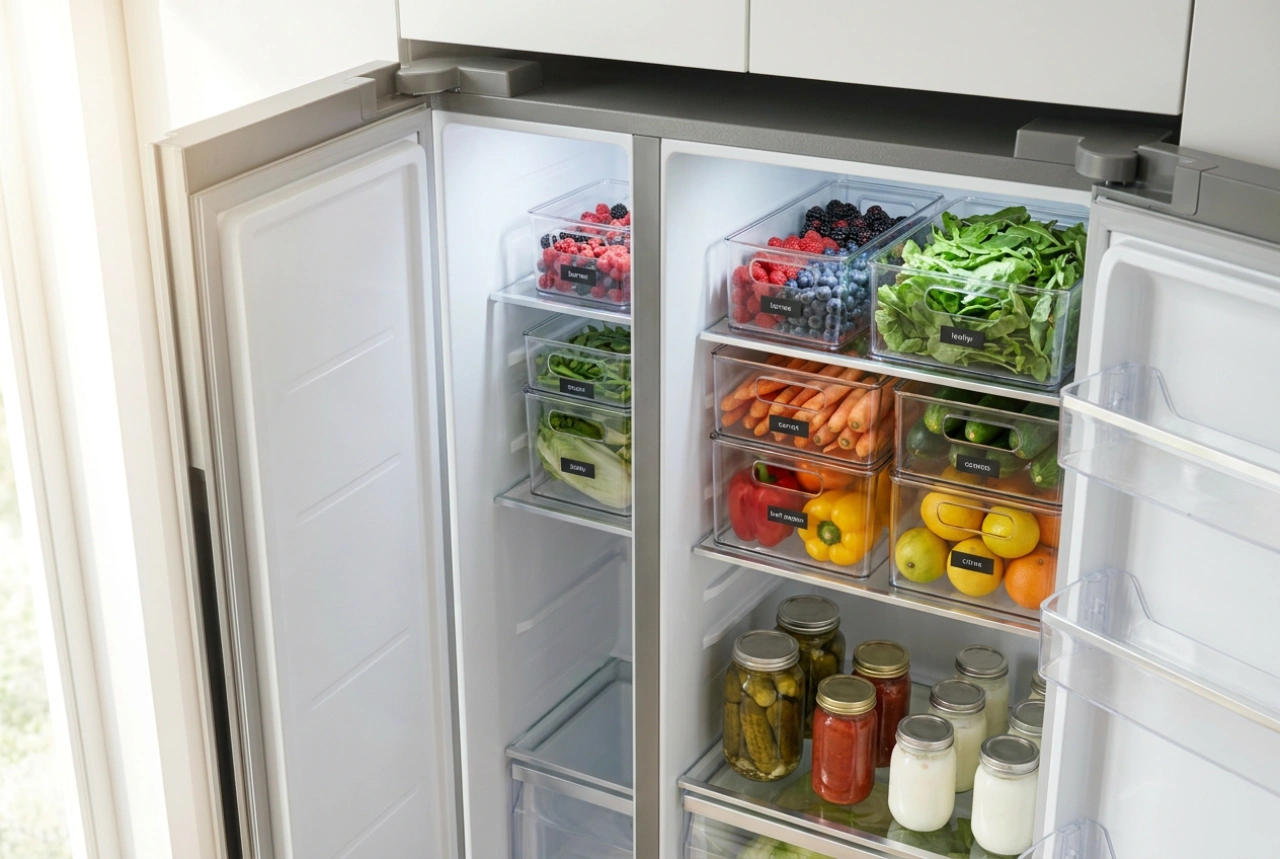 Como organizar uma geladeira side by side com gavetas